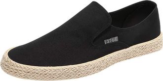 Generic Canvas Slip On for Men Lightweight Linen Shoes Comfortable Loafers Shoes Flat Sneakers Orthopedic Walking Shoe Casual Shoe Minimalist Solid Color Snea