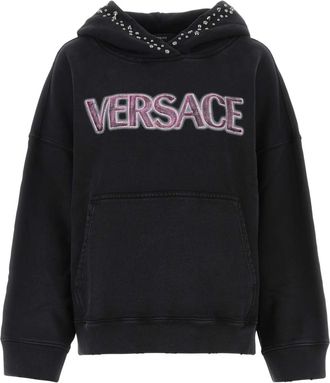 Versace Black Cotton Oversize Sweatshirt