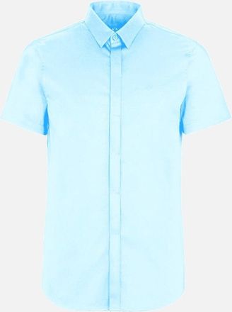 A|X Armani Exchange Mens Woven Blue Button Up Short Sleeve Shirt - Size: 40/Regular
