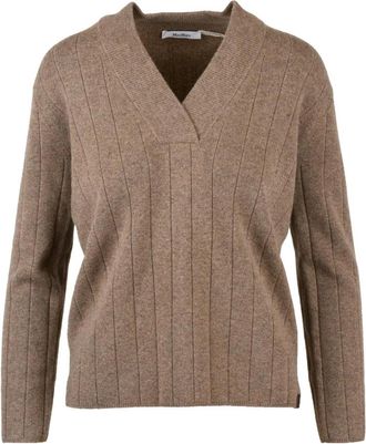Max Mara Arten Pullover A V - Dames - Cashmere truien - Bruin - XS - Kasjmier - Truien & Vesten