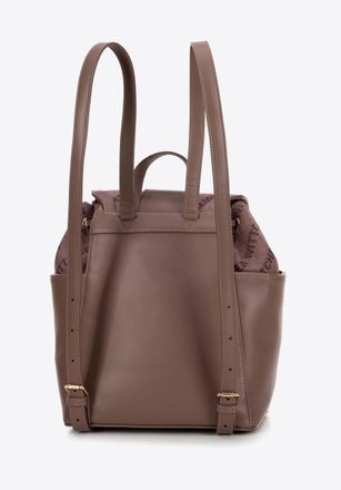 Wittchen Damesrugzak van eco-leer met stoffen inzetstuk, beige