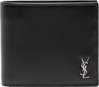 Saint Laurent Tiny Cassandre East/West wallet - unisex - Calf Leather - One Size - Black