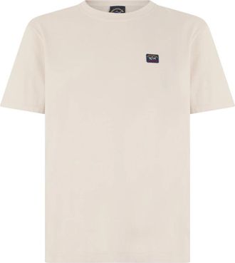 Paul & Shark T-shirt met logo - Heren - T-shirts - Beige - XL - Katoen - Tops