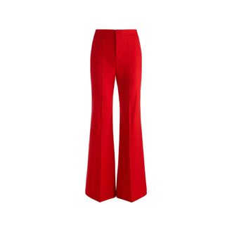 Alice & Olivia Dylan Linnen Pant - Dames - Wijde Broeken - Rood - 2XS - Linnen - Broeken