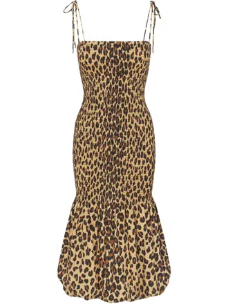 Simon Miller Canto gesmockte popeline jurk - Beige
