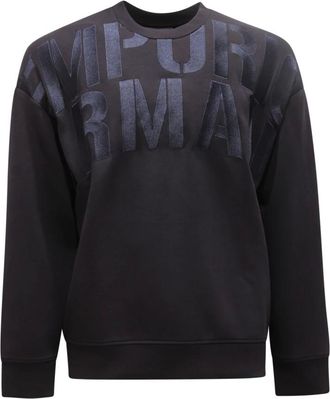 Armani Hoodies & sweatvesten, Heren, Blauw, M, Katoen, Navy Sweatshirt