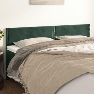 vidaXL Cabeceros 2 Unidades De Terciopelo Verde Oscuro 90x5x78/88 Cm Vidaxl
