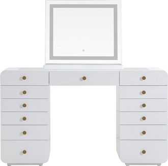 TOV Furniture Tov Furniture Hollywood Desk With Led Panel Vanity Mirror