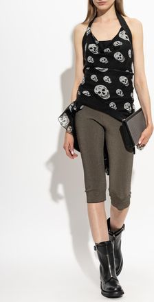 Alexander McQueen Silk Top With Open Back, Womens, Black