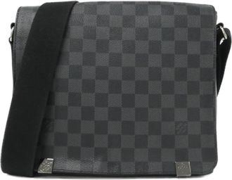 Louis Vuitton Dark Gray Graphite Coated Canvas Shoulder Bag (Pre-Owned)