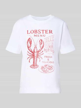 Rich & Royal T-Shirt mit Motiv-Print in Offwhite, Gr&ouml;&szlig;e XL