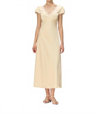 Elodie Ondine Midi Dress In Butter Yellow