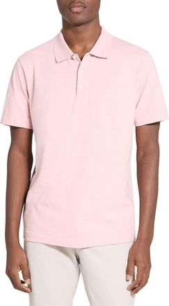 Theory Bron in Cosmos Slub Cotton Polo Shirt in Chalk Pink - Vin at Nordstrom, Size Xx-Large