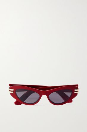 Dior Occhiali Da Sole In Acetato E Metallo Dorato Con Montatura Cat-eye Cdior B1u - Rosso