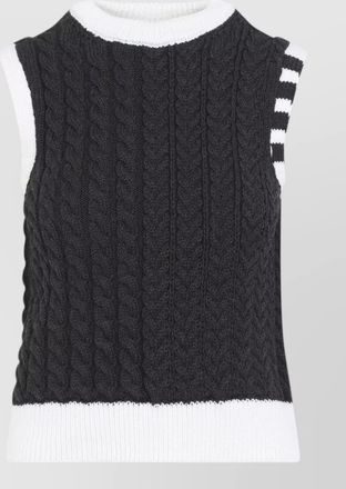 Thom Browne virgin wool cable knit sleeveless top