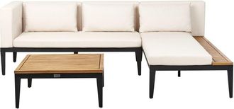 Beliani Conjunto de jard&iacute;n de madera beige 3 personas