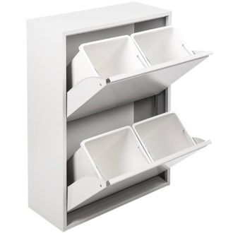 Dmora Basura en metal blanco 60x25x92.5h cm