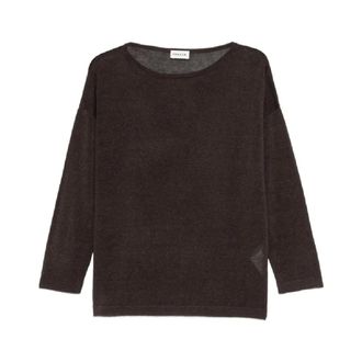 P.A.R.O.S.H. Round-neck Knitwear, female, Brown, Size: XS Baby Girl Pullover