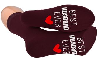 Generic Best Husband Ever Sole Print Burgundy Socks Mens UK Size 5-12