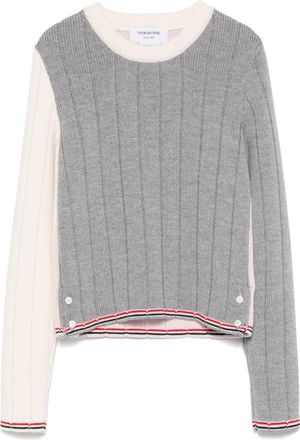 Thom Browne Colour-Block Sweater - Womens - Virgin Wool