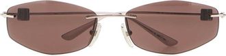 Balenciaga Womens Silver Metal Sunglasses Lt Ruthenium - Brwn Occhiali Da Sole