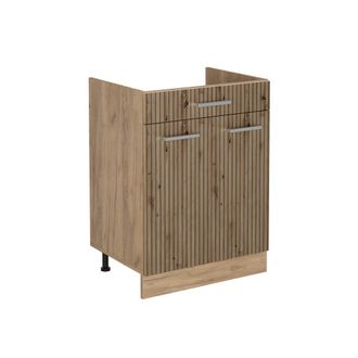 Vicco Mueble Bajo De Cocina R-line, Roble Artesanal/roble Dorado, 60 Cm Con Caj&oacute;n Sin Encimera, Vicco