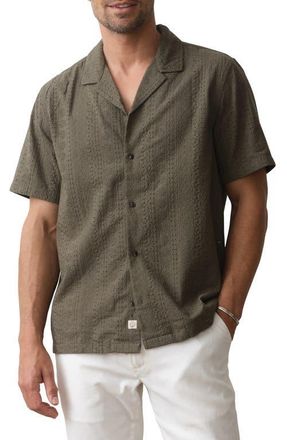 Marine Layer Eyelet Cotton Camp Shirt in India Ink at Nordstrom, Size Xx-Large