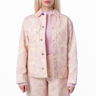 Burberry All-Over Floral Cotton Jacket, Size X-Small