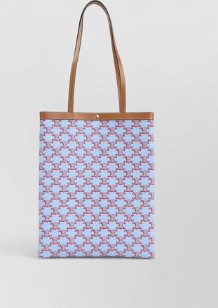 Celine medium flat shopper tote triomphe canvas