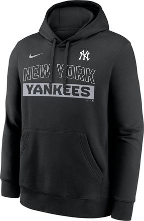 Nike New York Yankees Club Nike Mens MLB Pullover Hoodie in Black | NKDK00ANK-2VW