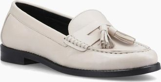 Hush Puppies Womens Connie Womens Tassel Loafers - White - Size: 8