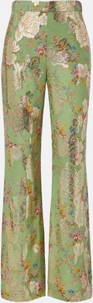 Valentino Fil coup&eacute; silk lam&eacute; flared pants