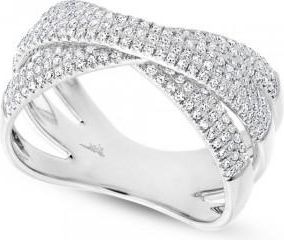 Allurez 0.60ct 14k White Gold Diamond Pave Bridge Ring