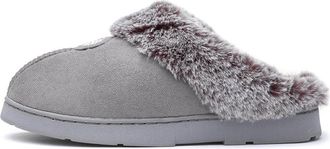 Jo & Joe Splendour Womens Grey Faux Fur Mule - Size 4 UK - Grey