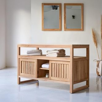 Tikamoon Mueble de almacenaje de teca maciza 120 cm