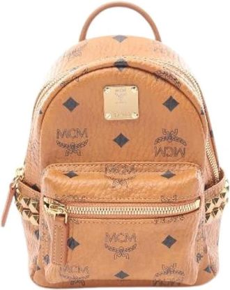 MCM Pre-owned Backpacks, female, Brown, Size: ONE SIZE Pre-owned Visetos Backpack