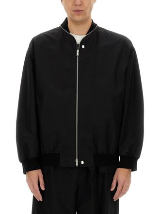 Jil Sander Black Solid Mock Collar Jacket