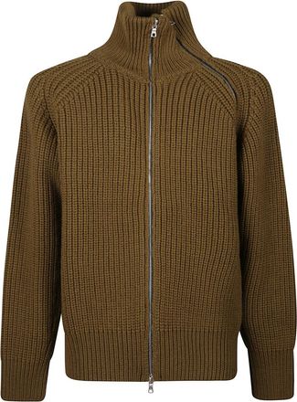 Dries Van Noten Khaki High Collar Sweater