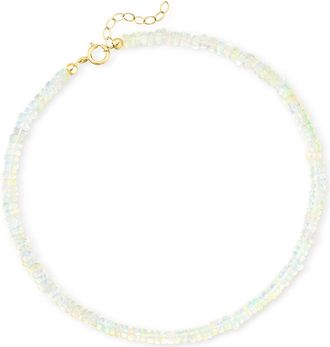 Ross-Simons 3.5-4mm Opal Bead Anklet in 14kt Yellow Gold