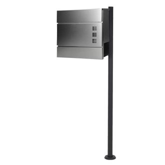 ECD Germany Buz&oacute;n de correos pie plateado mate con soporte