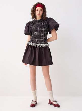 Damson Madder Womens Audrey puff-sleeve mini-dress