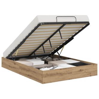vidaXL Estructura De Cama Ottoman Roble Artisan 135 X 190 Cm Vidaxl