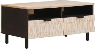 vidaXL Mesa De Caf&eacute; Con Caj&oacute;n 80 X 54 X 40 Cm Madera De Mango Maciza Vidaxl