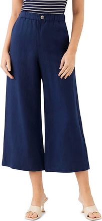 Fifteen Twenty Mason Linen Blend Crop Pants in Navy at Nordstrom, Size X-Large