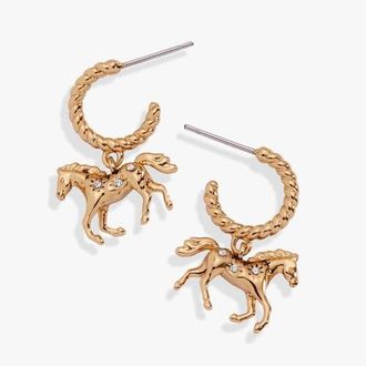 Alex and Ani Horse Huggie Hoop Earring in Gold at Nordstrom
