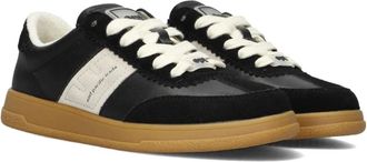 East Pacific Trade Schoenen, Dames, Zwart, 37 EU, Leer, Zwarte leren damessneakers Santos-w