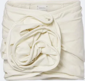 Magda Butrym Floral-appliqu&eacute; cotton miniskirt