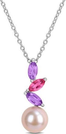 Delmar Pink Freshwater Pearl Pendant Necklace in Purple Multi at Nordstrom Rack