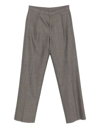 Lardini pleated-details wool trousers - Brown