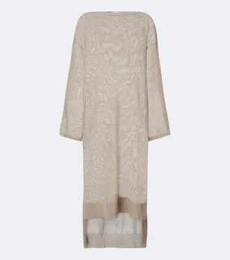 Alaia Ala&iuml;a Semi-sheer linen and silk kaftan